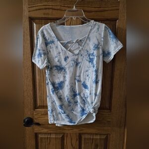 Casual Blue Tie-Dye Women's Top
